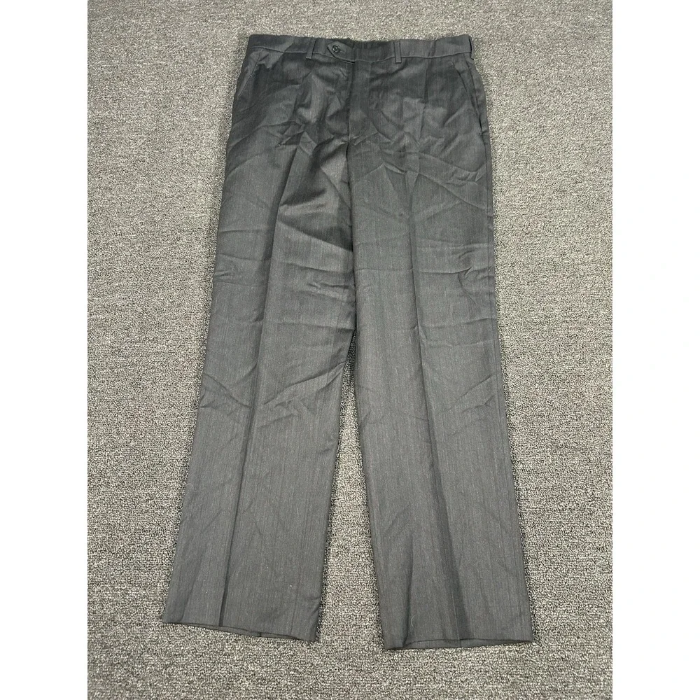 Jos‎ A Bank 2 Piece Suit Men's 40R Pants 36x31 Gray Striped 100% Wool Business